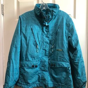 Liquid Venture Ski Snowboard Jacket teal with gold thread